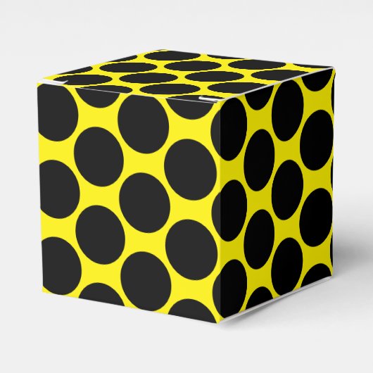 Bright Yellow with Black Dot Style Classic 2x2x2 Bedankdoosjes (Voorkant Zijde)
