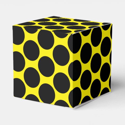 Bright Yellow with Black Dot Style Classic 2x2x2 Bedankdoosjes (Achterkant)