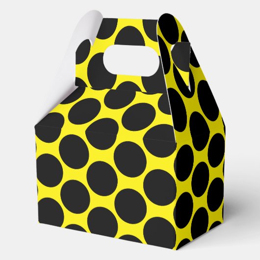 Bright Yellow with Black Dot Style Gable Bedankdoosjes (Voorkant)