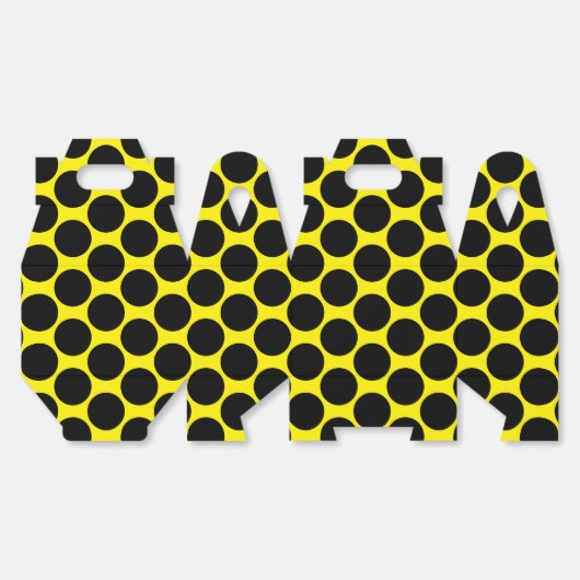 Bright Yellow with Black Dot Style Gable Bedankdoosjes (Ongevouwen)