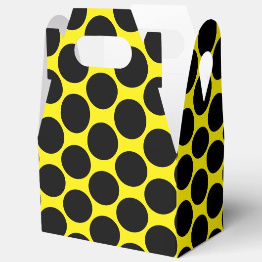 Bright Yellow with Black Dot Style Gable Bedankdoosjes (Open)