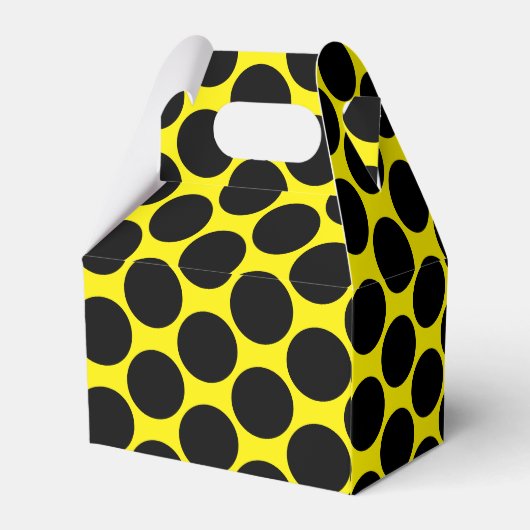 Bright Yellow with Black Dot Style Gable Bedankdoosjes (Achterkant)