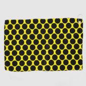 Bright Yellow with Black Dot Style Golfhanddoek (Horizontaal)
