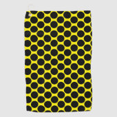 Bright Yellow with Black Dot Style Golfhanddoek (Voorkant)