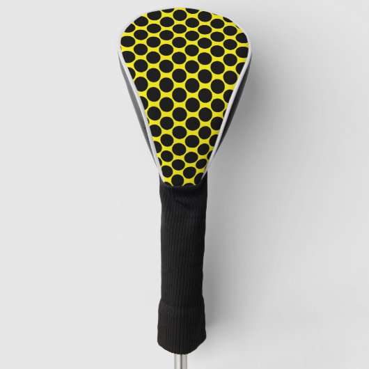 Bright Yellow with Black Dot Style Golfheadcover (Voorkant)