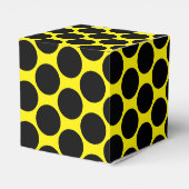 Bright Yellow with Black Dot Style Heart 2x2x2 Bedankdoosjes (Achterkant)