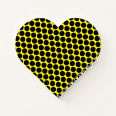 Bright Yellow with Black Dot Style Heart Shaped Notitieboek (Achterkant)
