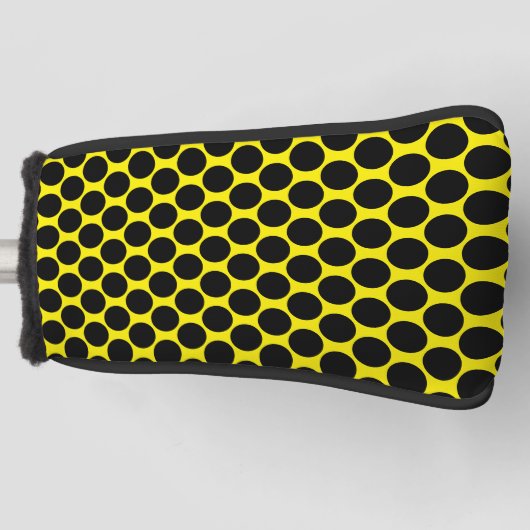 Bright Yellow with Black Dot Style Putter Cover (Voorkant)