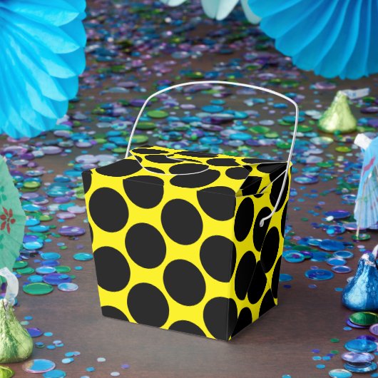 Bright Yellow with Black Dot Style Take Out Bedankdoosjes (Feest)