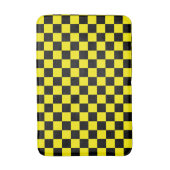 Bright Yellow with Black Square Pattern Badmat (Voorkant Verticaal)