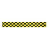 Bright Yellow with Black Square Pattern Style 3" Satijnen Lint (Voorkant)