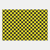 Bright Yellow with Black Square Pattern Style Inpakpapier Vel (Voorkant)