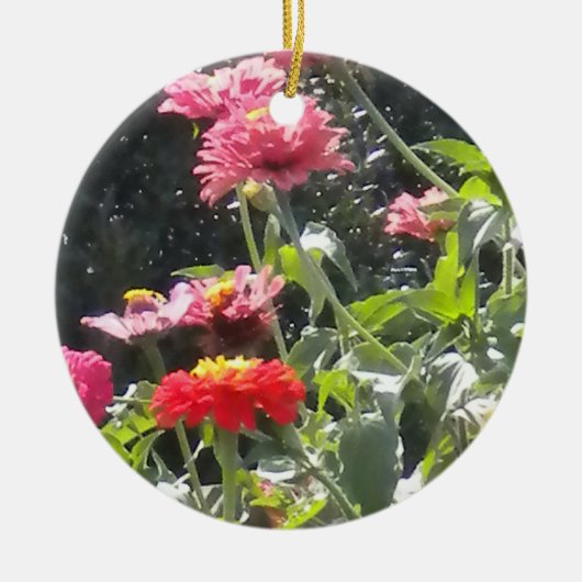 Bright Zinnias Ornament (Voorkant)