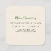 Bright zomerbloemen waterverf vierkante visitekaartje (Achterkant)