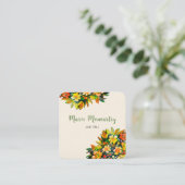 Bright zomerbloemen waterverf vierkante visitekaartje (Staand voorkant)
