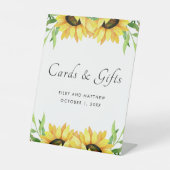 Bright Zonnebloemen Kaarten en Cadeaus Bruiloft Reclamebord Met Voetstuk (Voorkant)
