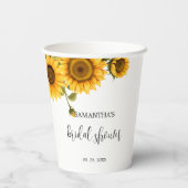 Bright zonnebloemen Vrijgezellenfeest Papieren Bekers (Achterkant)