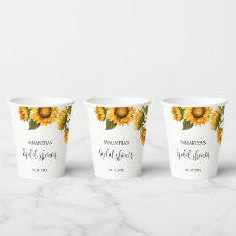 Bright zonnebloemen Vrijgezellenfeest Papieren Bekers