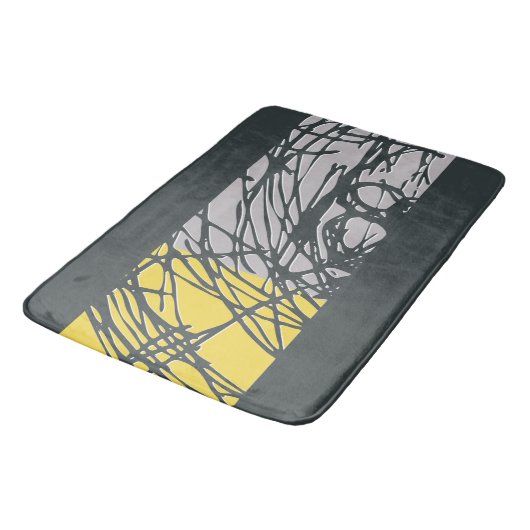 Brighter Nest Abstract Bold Yellow & Grey Bathmat Badmat (Gekanteld)