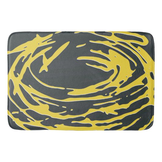 Brighter Nest Abstract Bold Yellow & Grey Bathmat Badmat (Voorkant)