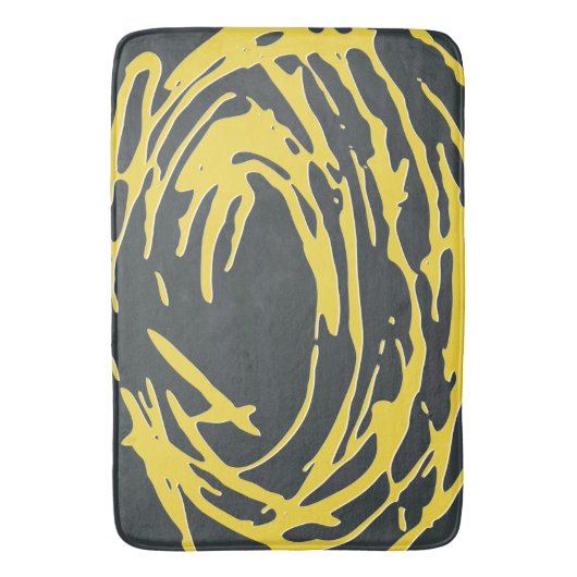 Brighter Nest Abstract Bold Yellow & Grey Bathmat Badmat (Voorkant Verticaal)