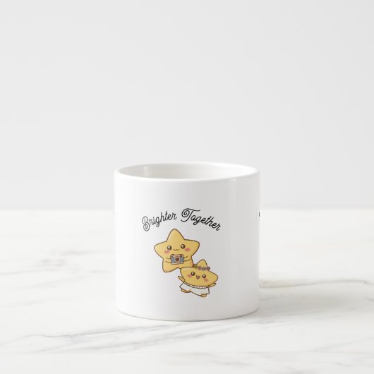 Brighter Together – Cute, lovely Couple Mug Gift Espresso Kop (Voorkant)