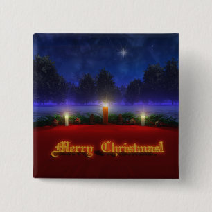 Brighter Vision-kerstButton Vierkante Button 5,1 Cm