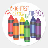 Brightest Crayon Ronde Sticker (Voorkant)