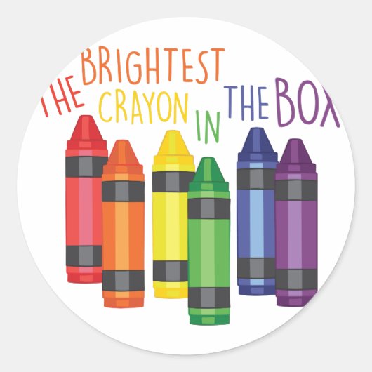 Brightest Crayon Ronde Sticker (Voorkant)