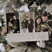 Brightest Light Cream Holiday Wedding Announcement Feestdagenkaart