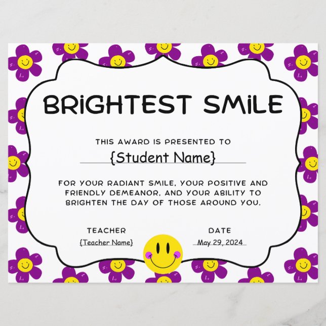 Brightest Smile Student Recognition Award (Voorkant)