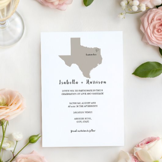 BRIGHTEST TEXAS Wedding Invitation Kaart