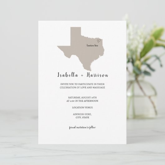 BRIGHTEST TEXAS Wedding Invitation Kaart (Staand voorkant)