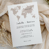 BRIGHTEST Wedding Invitation World Map Kaart