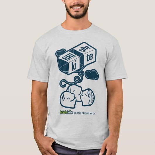 Brightkite.com Mensen, plekken, vrienden T-shirt (Voorkant)