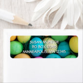 Brightly Colored Easter Eggs in Basket Photo Etiket (Insitu)