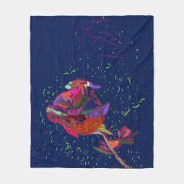 Brightly Colored Flower Fleece Blanket Deken