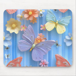 BRIGHTLY COLORED FLOWERS AND BUTTERFLIES MUISMAT