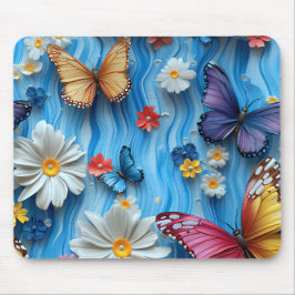 BRIGHTLY COLORED FLOWERS AND BUTTERFLIES MUISMAT