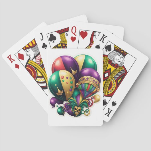 BRIGHTLY COLORED MARDI GRAS BALLOONS POKERKAARTEN (Achterkant)