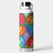 BRIGHTLY COLORED STAINED GLASS PATTERNS WATERFLES (Achterkant)