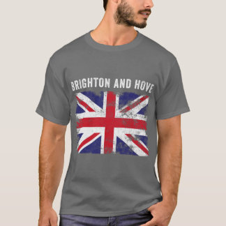 Brighton And Hove UK Flag British Souvenir Cool fu T-shirt
