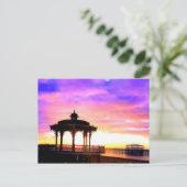 Brighton Bandstand en West Pier met zonsondergang Briefkaart (Staand voorkant)