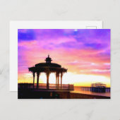 Brighton Bandstand en West Pier met zonsondergang Briefkaart (Voorkant / Achterkant)