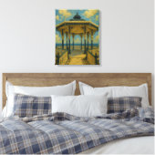 Brighton Bandstand Glow – Seaside Pavilion Canvas Afdruk (Insitu (Slaapkamer))