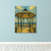 Brighton Bandstand Glow – Seaside Pavilion Canvas Afdruk (Insitu (Houten vloer))