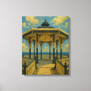 Brighton Bandstand Glow – Seaside Pavilion Canvas Afdruk