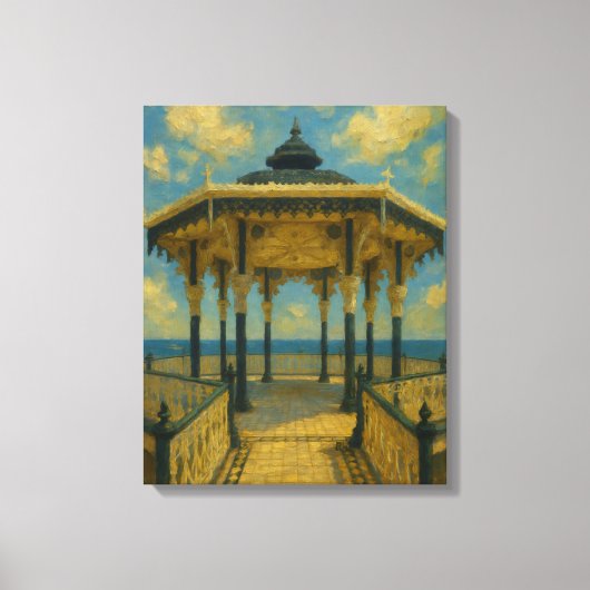 Brighton Bandstand Glow – Seaside Pavilion Canvas Afdruk (Voorkant)