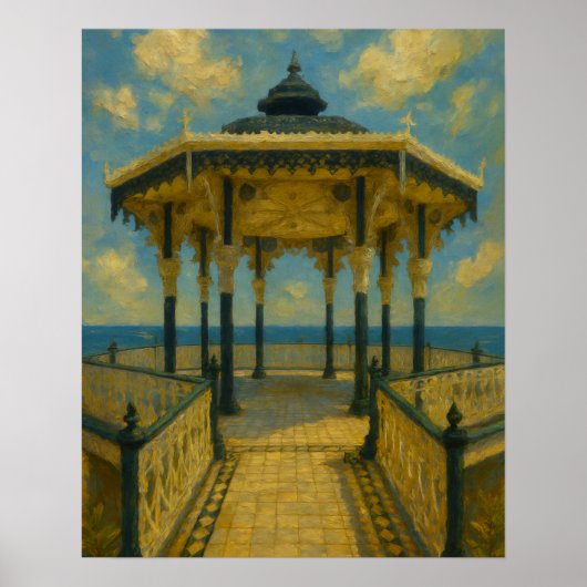 Brighton Bandstand Glow – Seaside Pavilion Poster (Voorkant)