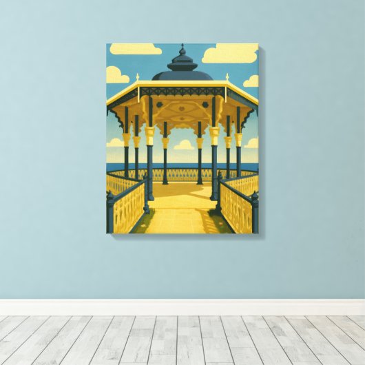 Brighton Bandstand – Kustarchitectuur Kunst Canvas Afdruk (Insitu (Houten vloer))